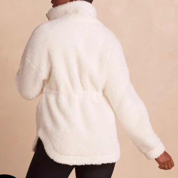 Summersalt high pile full zip Sherpa fleece jacket cinch waist soft fur XL - Picture 3 of 10